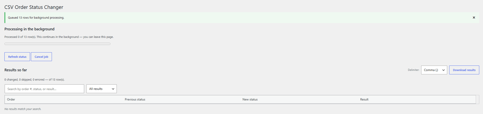 CSV Order Status Changer: Background mode for huge jobs