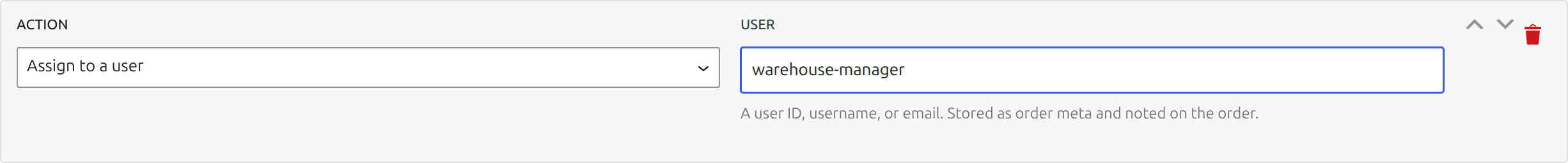 Assign order to user action in Laqi Order Status Workflows