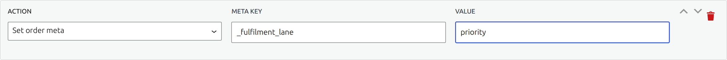 Set order metadata action in Laqi Order Status Workflows