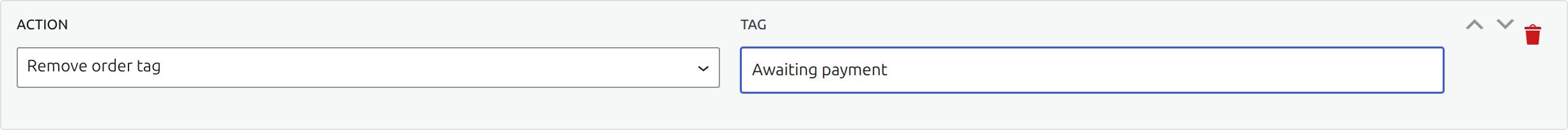 Remove order tag action in Laqi Order Status Workflows