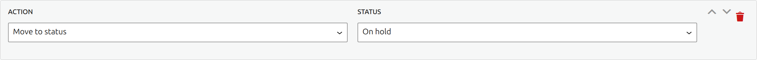 Move to status action in Laqi Order Status Workflows